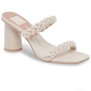 Dolce Vita Nairi Faux Pearl Embellished Heeled Sandal